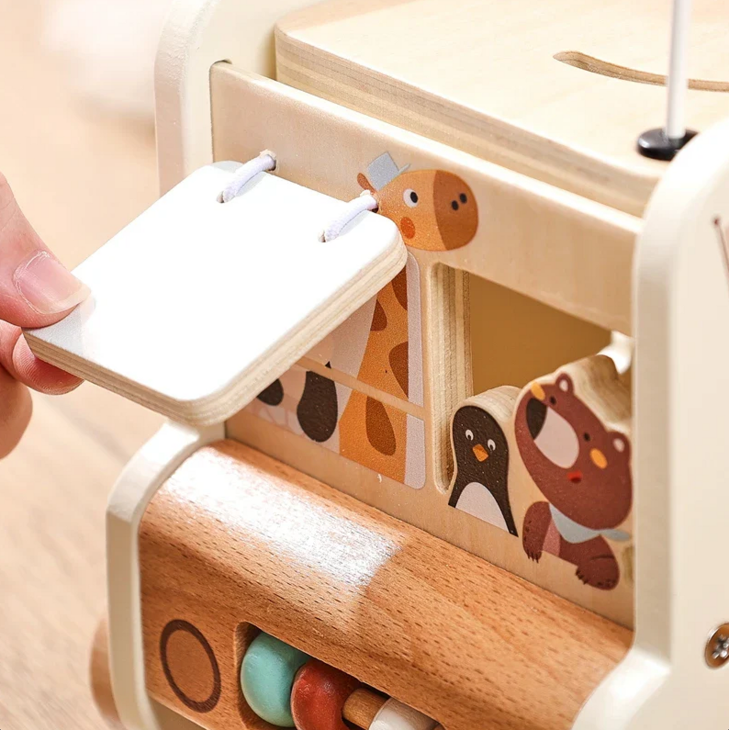 Toddler’s Wooden Activity Bus™ - Bop Buzz Toddler’s Wooden Activity Bus™ White Bus Bop Buzz