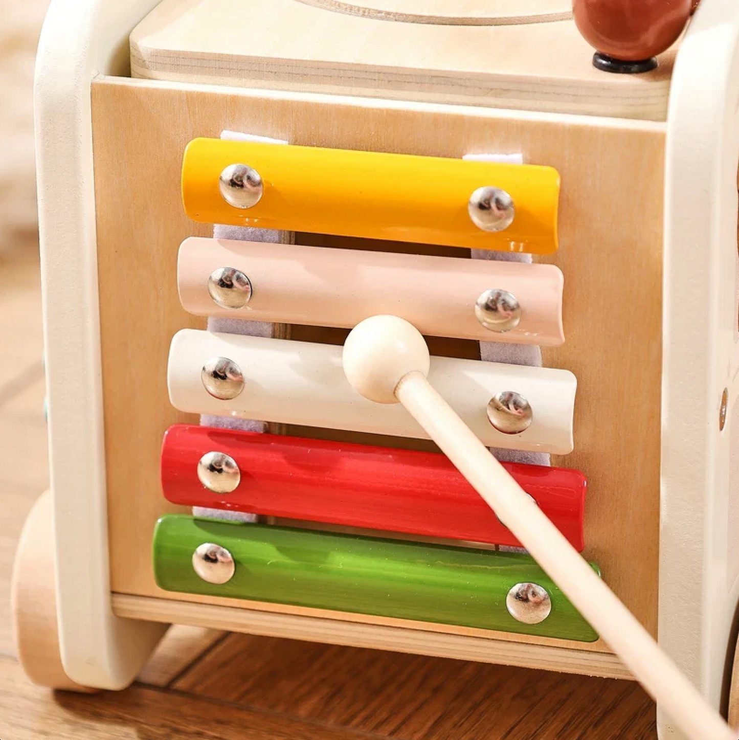 Toddler’s Wooden Activity Bus™ - Bop Buzz Toddler’s Wooden Activity Bus™ White Bus Bop Buzz
