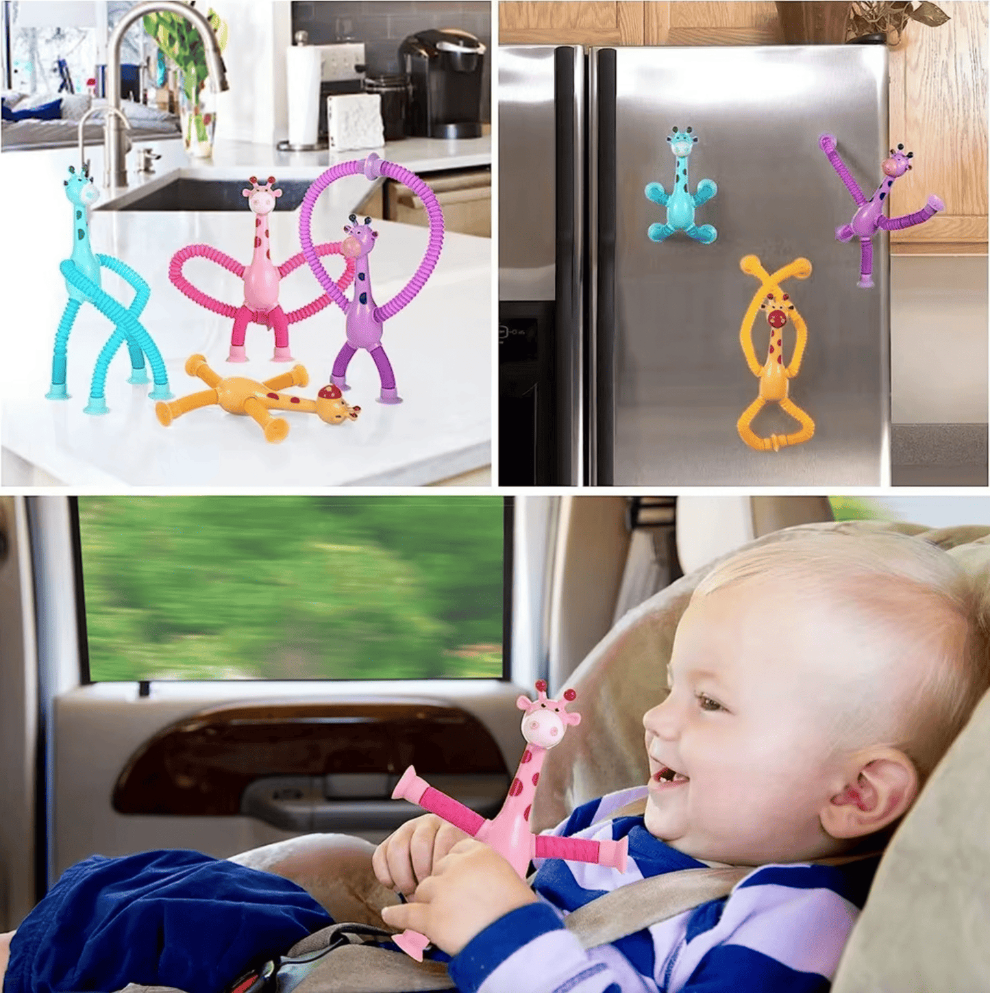 Telescopic Suction Cup Giraffes™ – 4-Pack Toy Set - Bop Buzz Telescopic Suction Cup Giraffes – 4-Pack Toy Set Default Title Bop Buzz