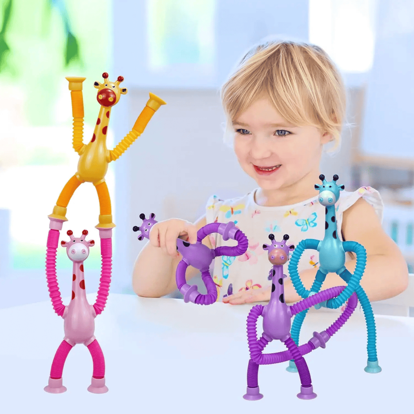 Telescopic Suction Cup Giraffes™ – 4-Pack Toy Set - Bop Buzz Telescopic Suction Cup Giraffes – 4-Pack Toy Set Default Title Bop Buzz