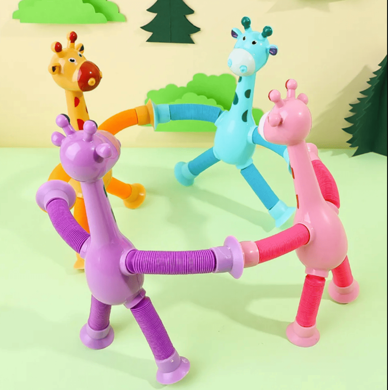 Telescopic Suction Cup Giraffes™ – 4-Pack Toy Set - Bop Buzz Telescopic Suction Cup Giraffes – 4-Pack Toy Set Default Title Bop Buzz