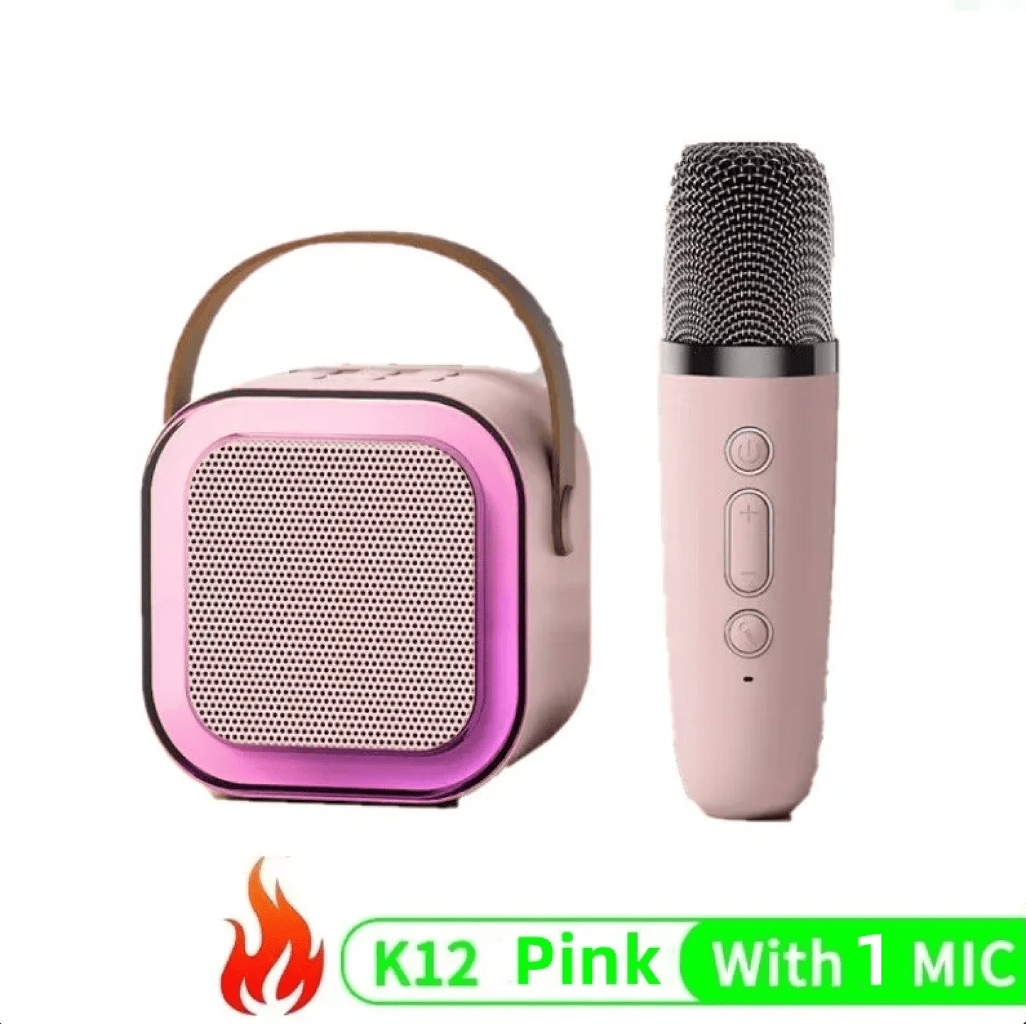 Mini Karaoke Machine for Kids & Adults – Wireless Bluetooth Speaker with 1 or 2 Microphones