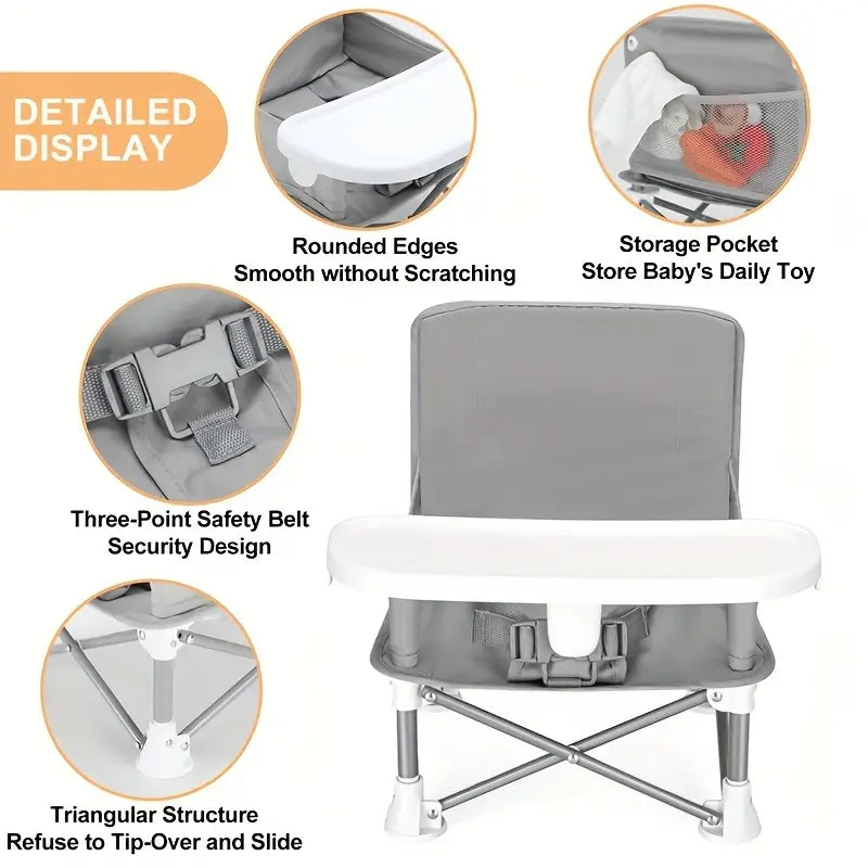 Portable Baby Chair™ - Bop Buzz Portable Baby Chair™ Gray Bop Buzz