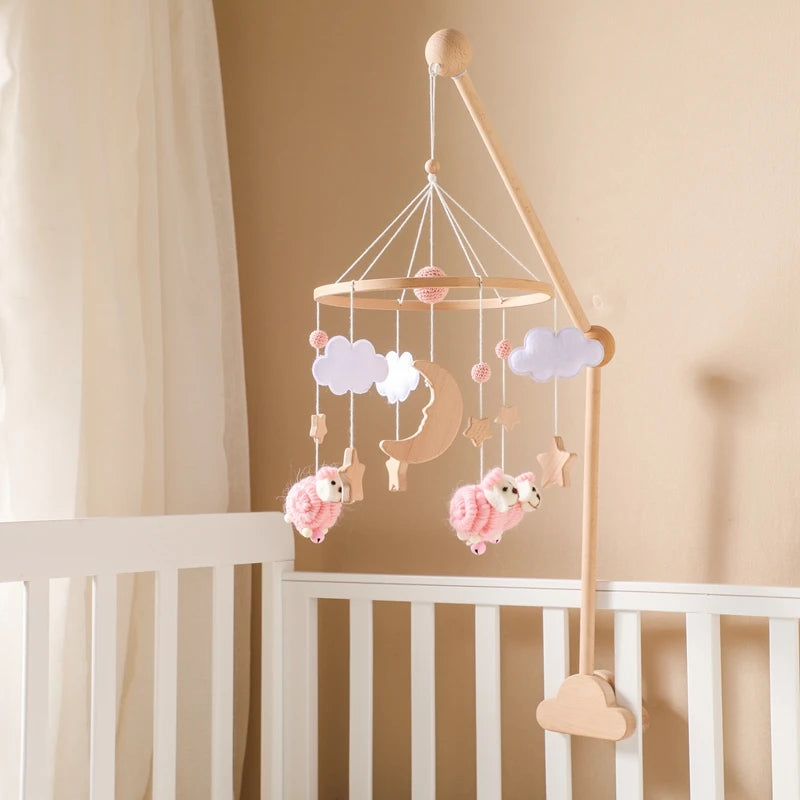 Baby Mobile for Crib – Sheep, Moon & Clouds