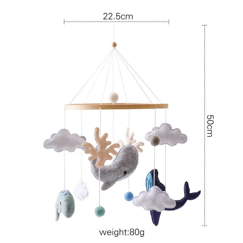 Baby Mobile for Crib – Sea Whale with Clouds