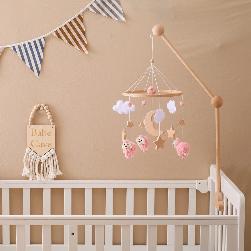 Baby Mobile for Crib – Sheep, Moon & Clouds