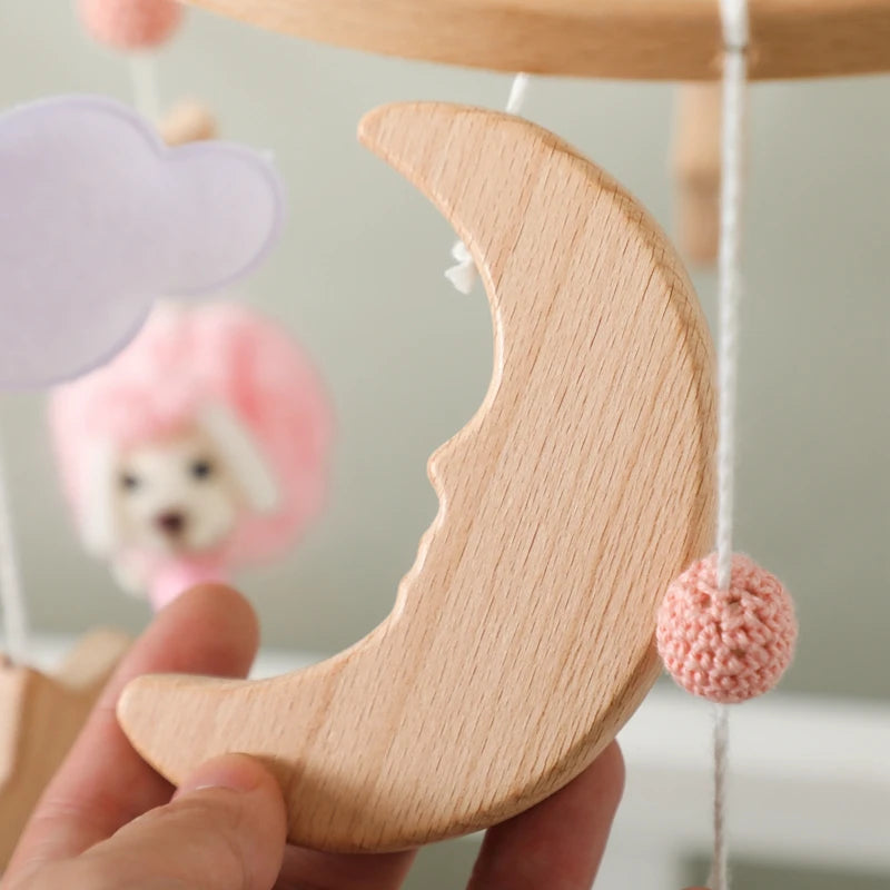 Baby Mobile for Crib – Sheep, Moon & Clouds