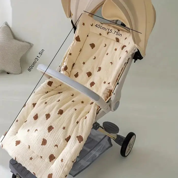 Cotton Baby Stroller Cushion – Soft 3-Layer Seat Pad