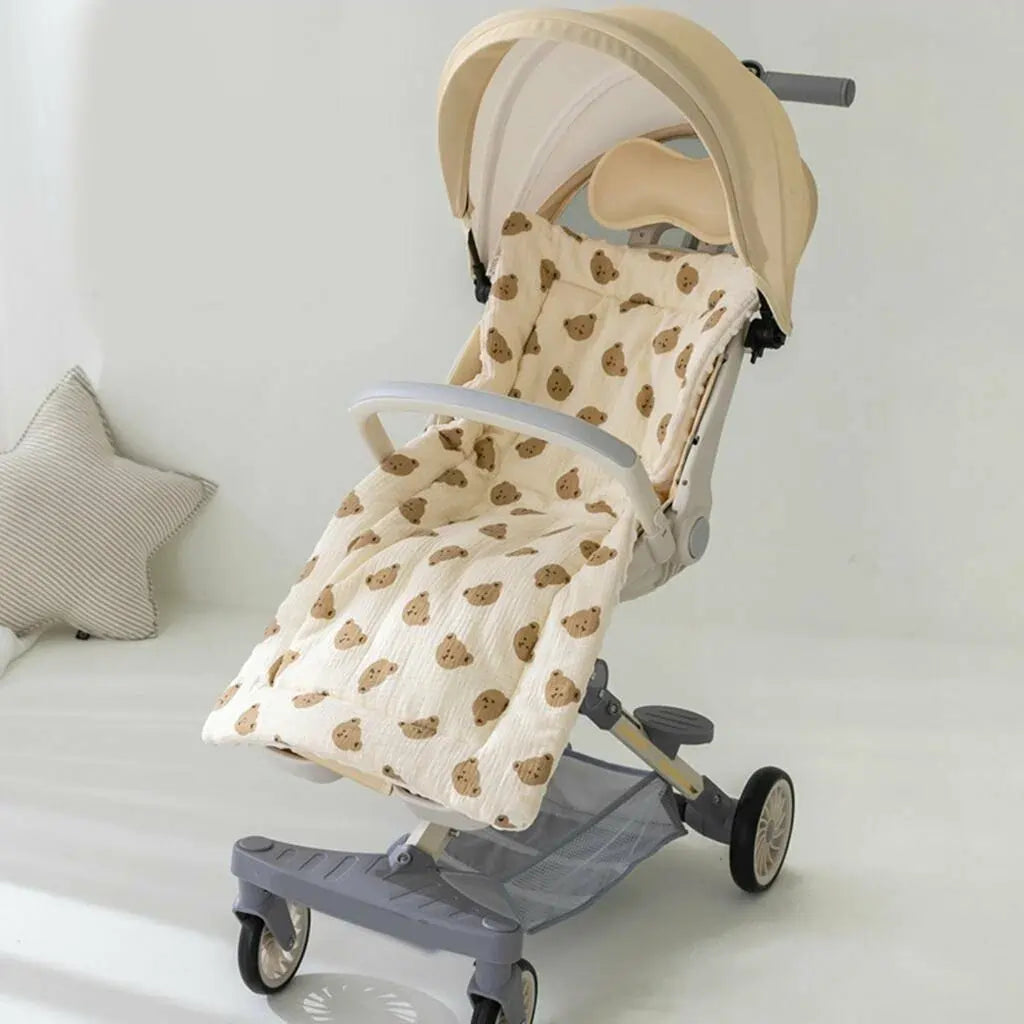 Soft 3-layer cotton stroller cushion in Bear Hugs design