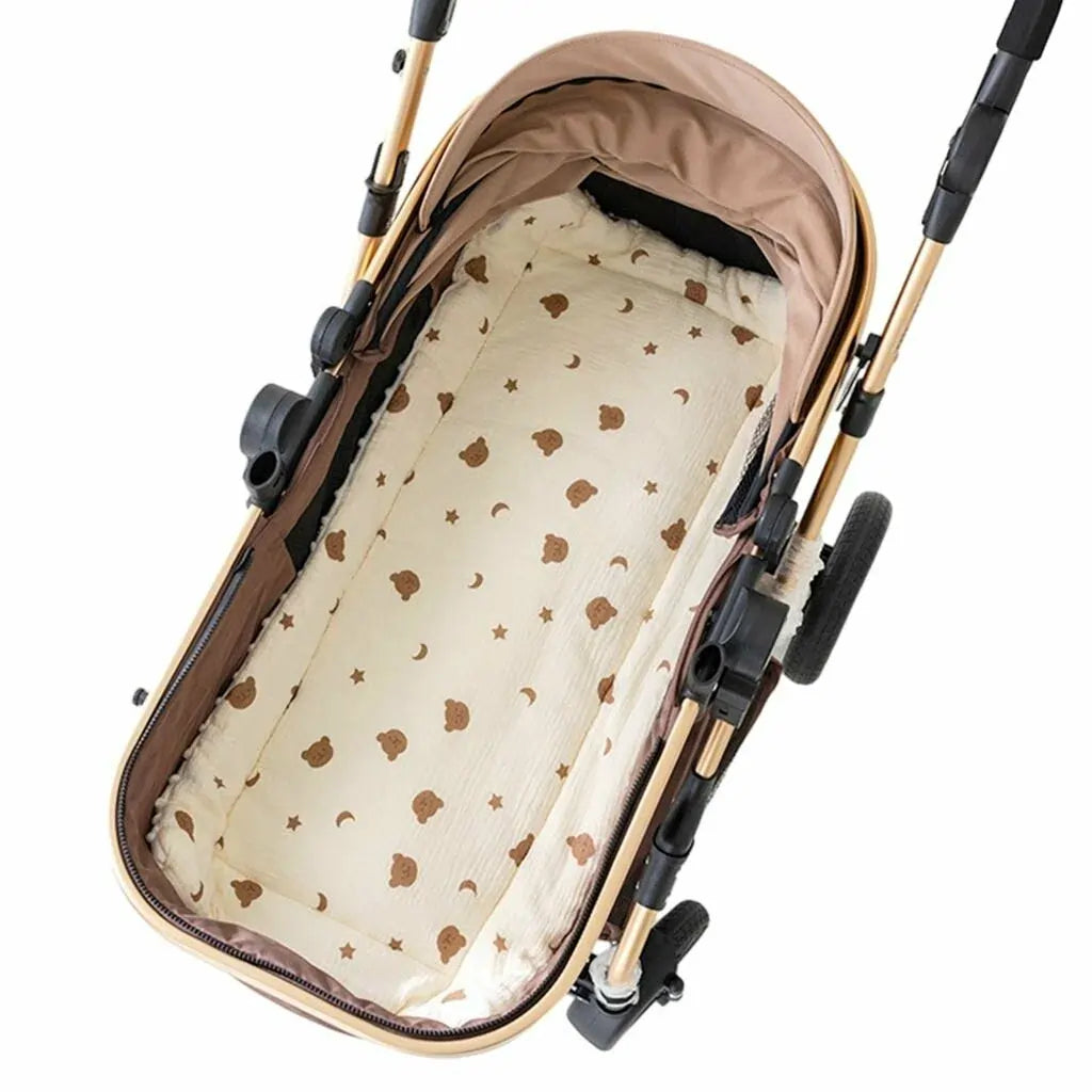 Cotton Baby Stroller Cushion – Soft 3-Layer Seat Pad