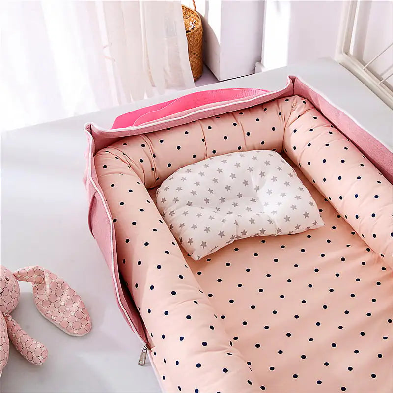 SnuggleNest™ – Foldable Cotton Baby Bed