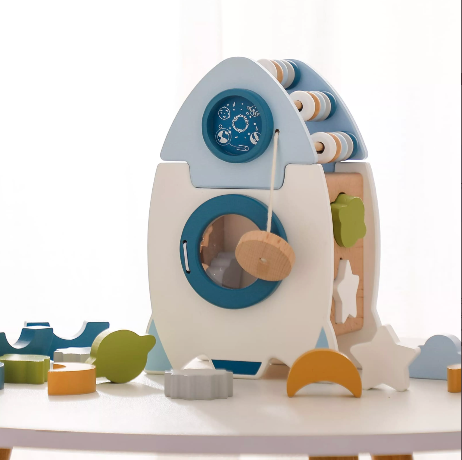 Montessori Wooden Educational Toy Space Rocket™ - Bop Buzz Montessori Wooden Educational Toy Space Rocket Default Title Bop Buzz