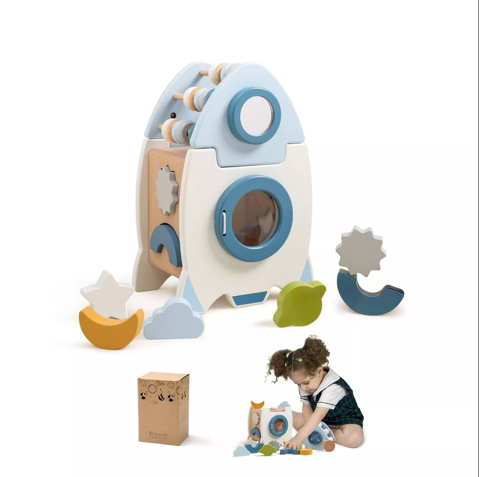 Montessori Wooden Educational Toy Space Rocket™ - Bop Buzz Montessori Wooden Educational Toy Space Rocket Default Title Bop Buzz