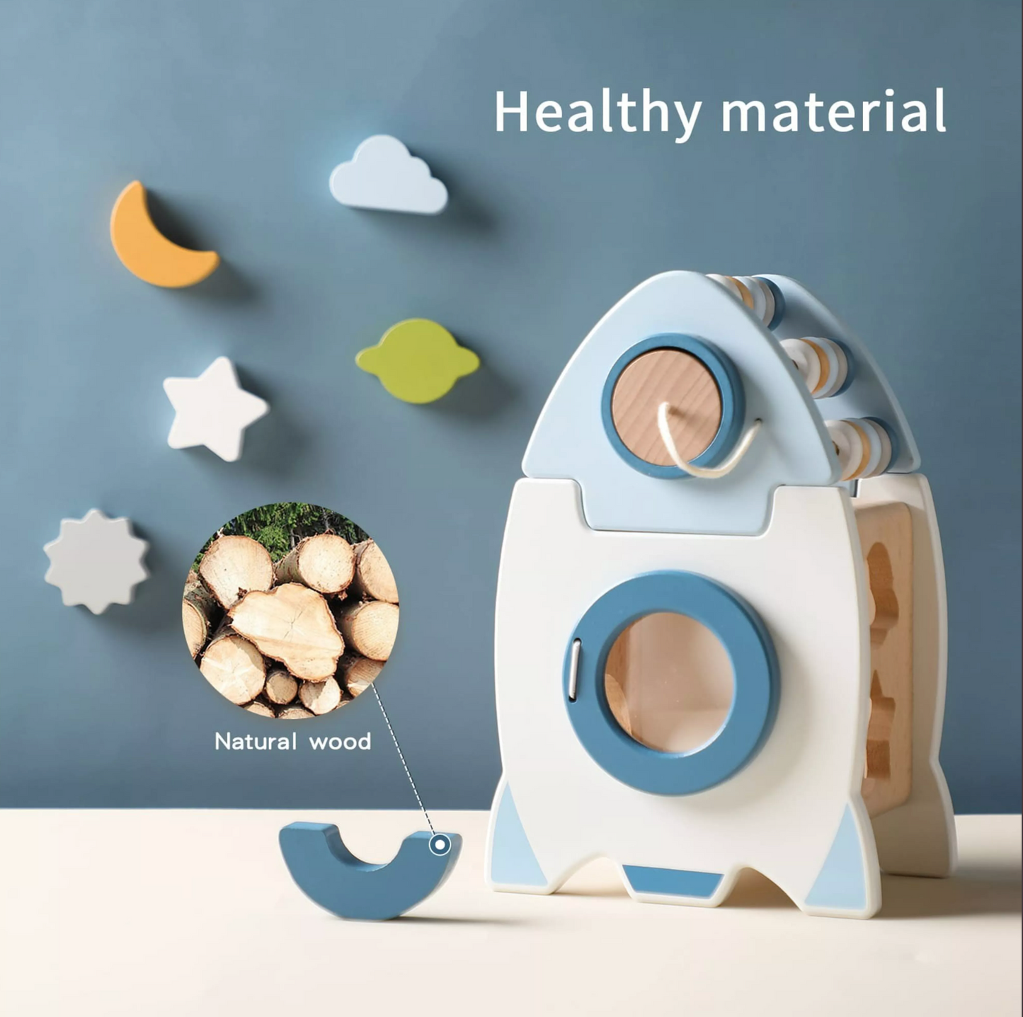 Montessori Wooden Educational Toy Space Rocket™ - Bop Buzz Montessori Wooden Educational Toy Space Rocket Default Title Bop Buzz
