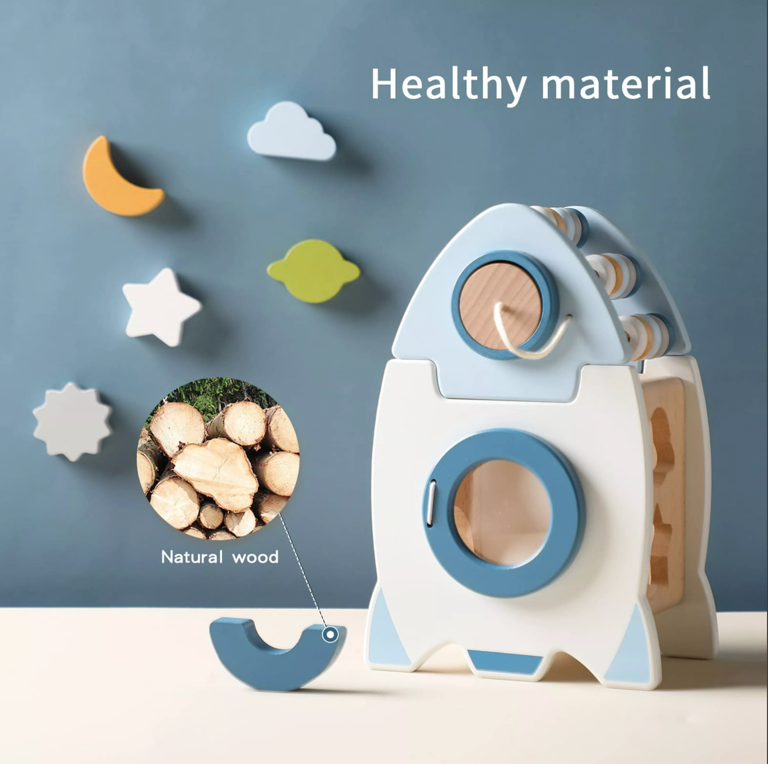 Montessori Wooden Educational Toy Space Rocket™ - Bop Buzz Montessori Wooden Educational Toy Space Rocket Default Title Bop Buzz
