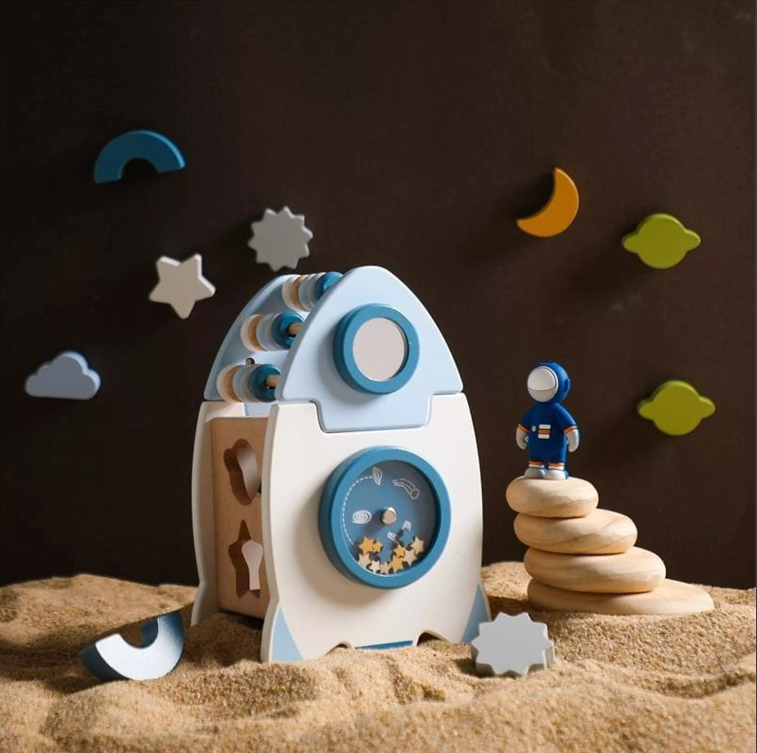 Montessori Wooden Educational Toy Space Rocket™ - Bop Buzz Montessori Wooden Educational Toy Space Rocket Default Title Bop Buzz