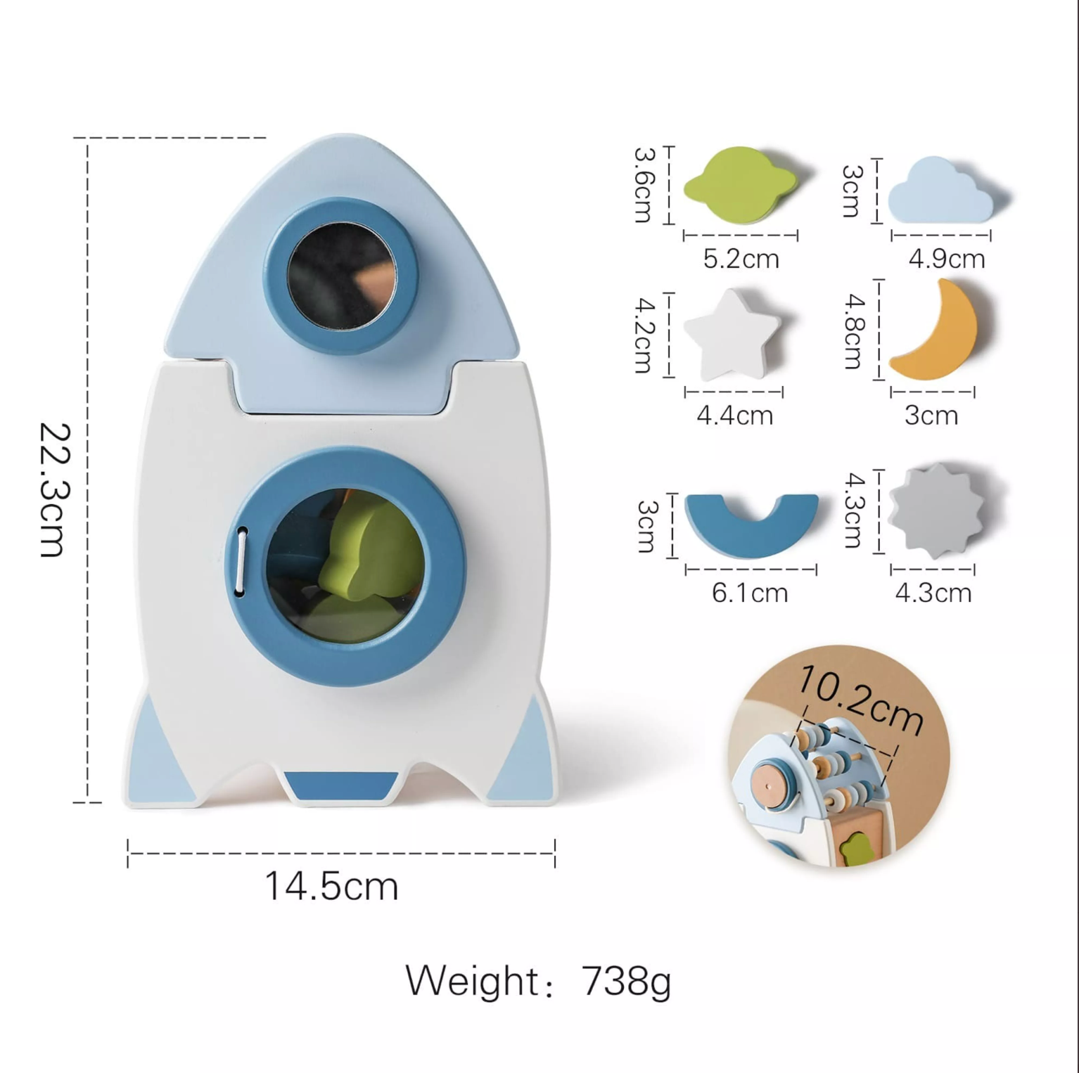 Montessori Wooden Educational Toy Space Rocket™ - Bop Buzz Montessori Wooden Educational Toy Space Rocket Default Title Bop Buzz