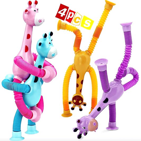 Telescopic Suction Cup Giraffes™ – 4-Pack Toy Set - Bop Buzz Telescopic Suction Cup Giraffes – 4-Pack Toy Set Default Title Bop Buzz