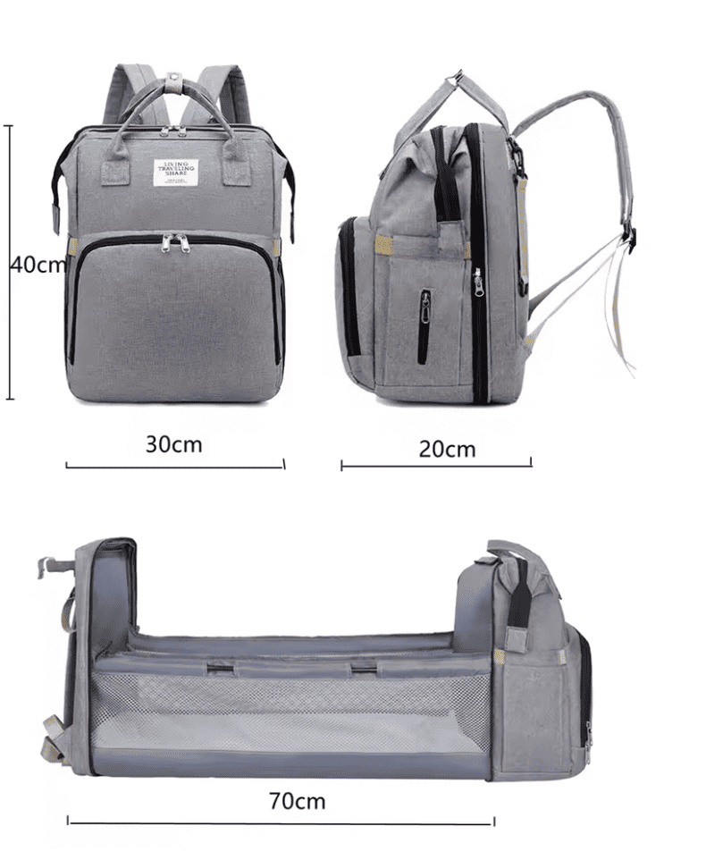 Portable Changing Backpack - Bop Buzz Portable Changing Backpack Gray Bop Buzz