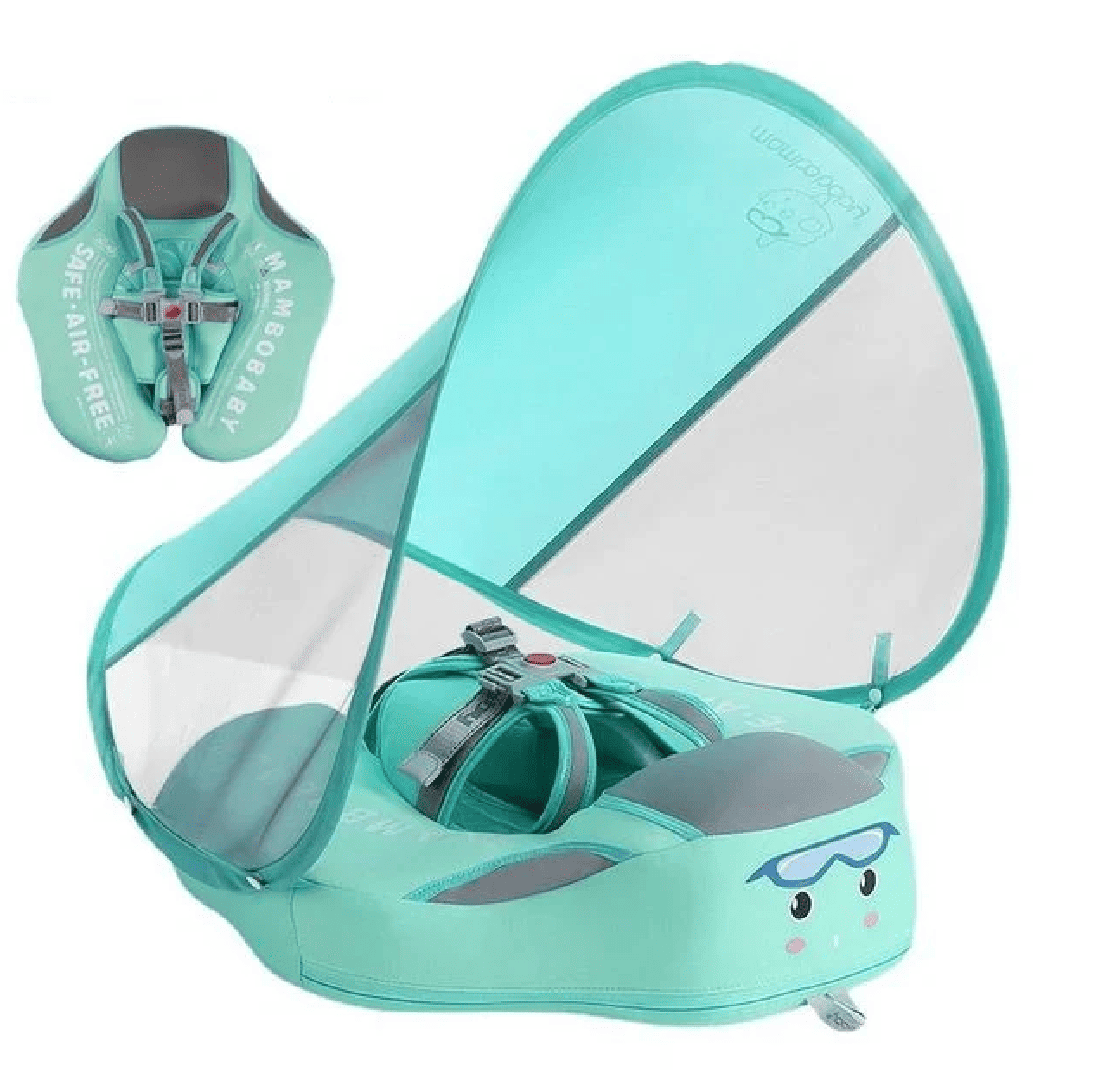 AquaBuddy™ Baby Float with Sunshade - Bop Buzz AquaBuddy™ Baby Float with Sunshade Green Bop Buzz