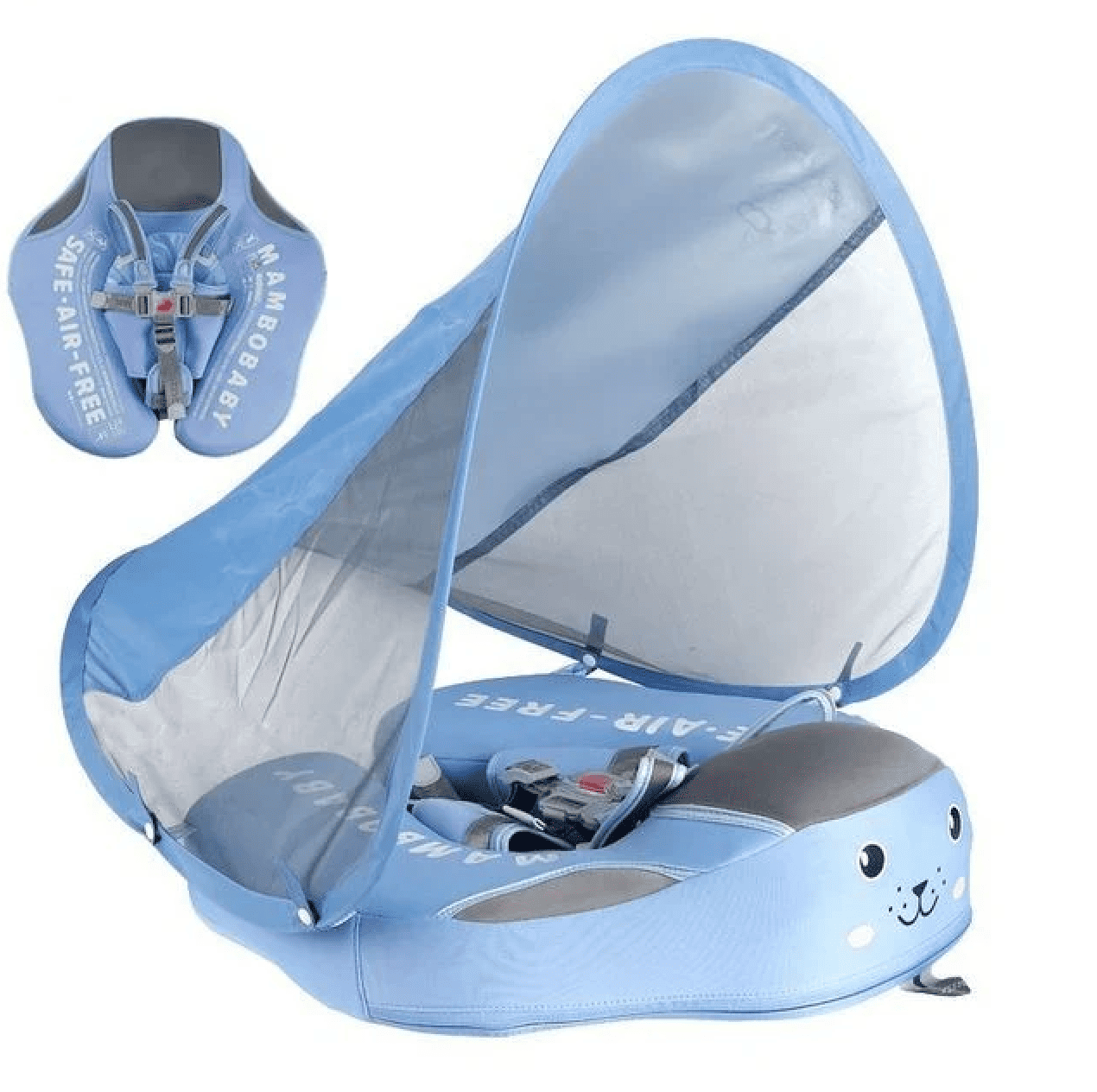 AquaBuddy™ Baby Float with Sunshade - Bop Buzz AquaBuddy™ Baby Float with Sunshade Blue Bop Buzz