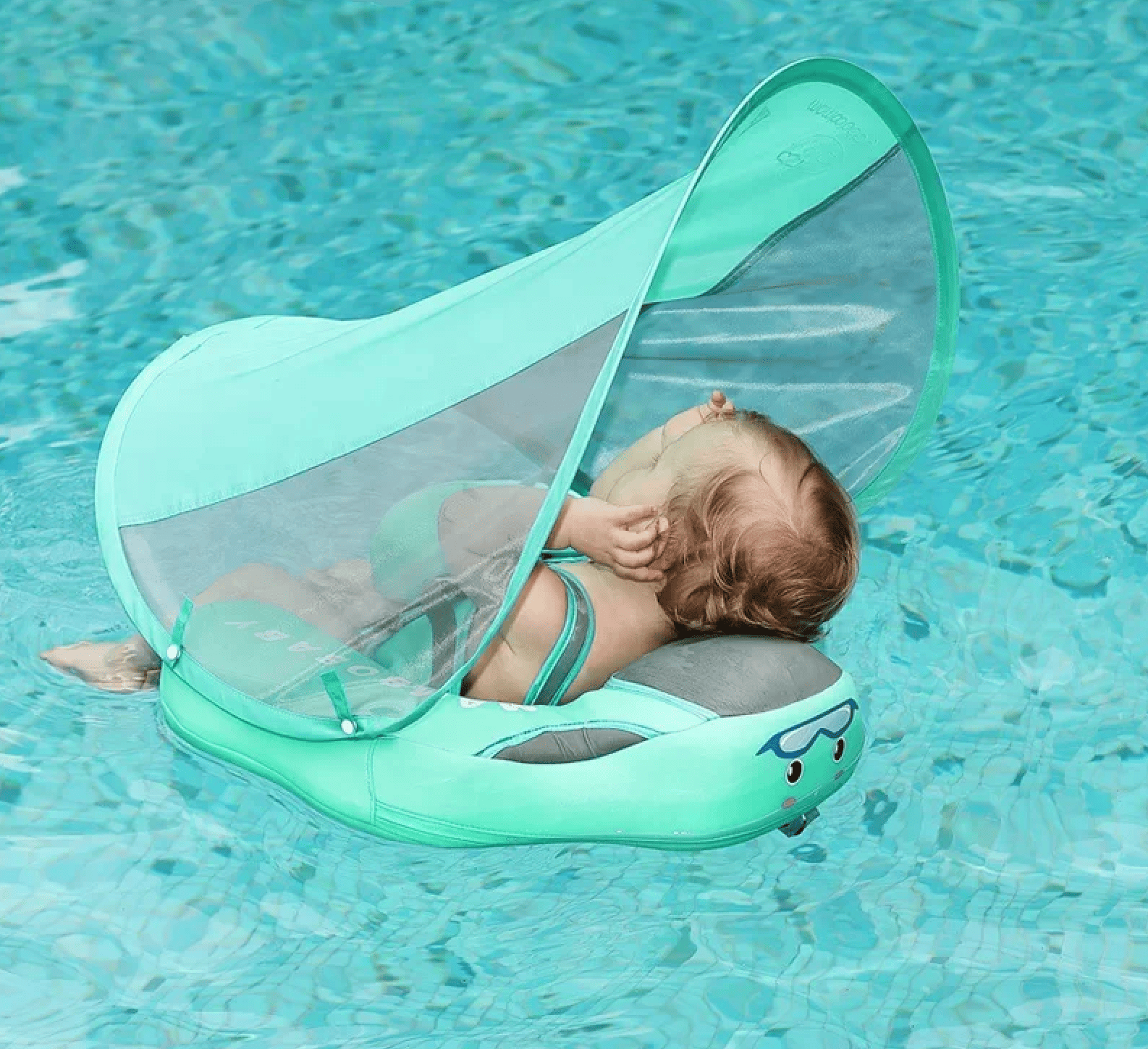 AquaBuddy™ Baby Float with Sunshade - Bop Buzz AquaBuddy™ Baby Float with Sunshade Green Bop Buzz