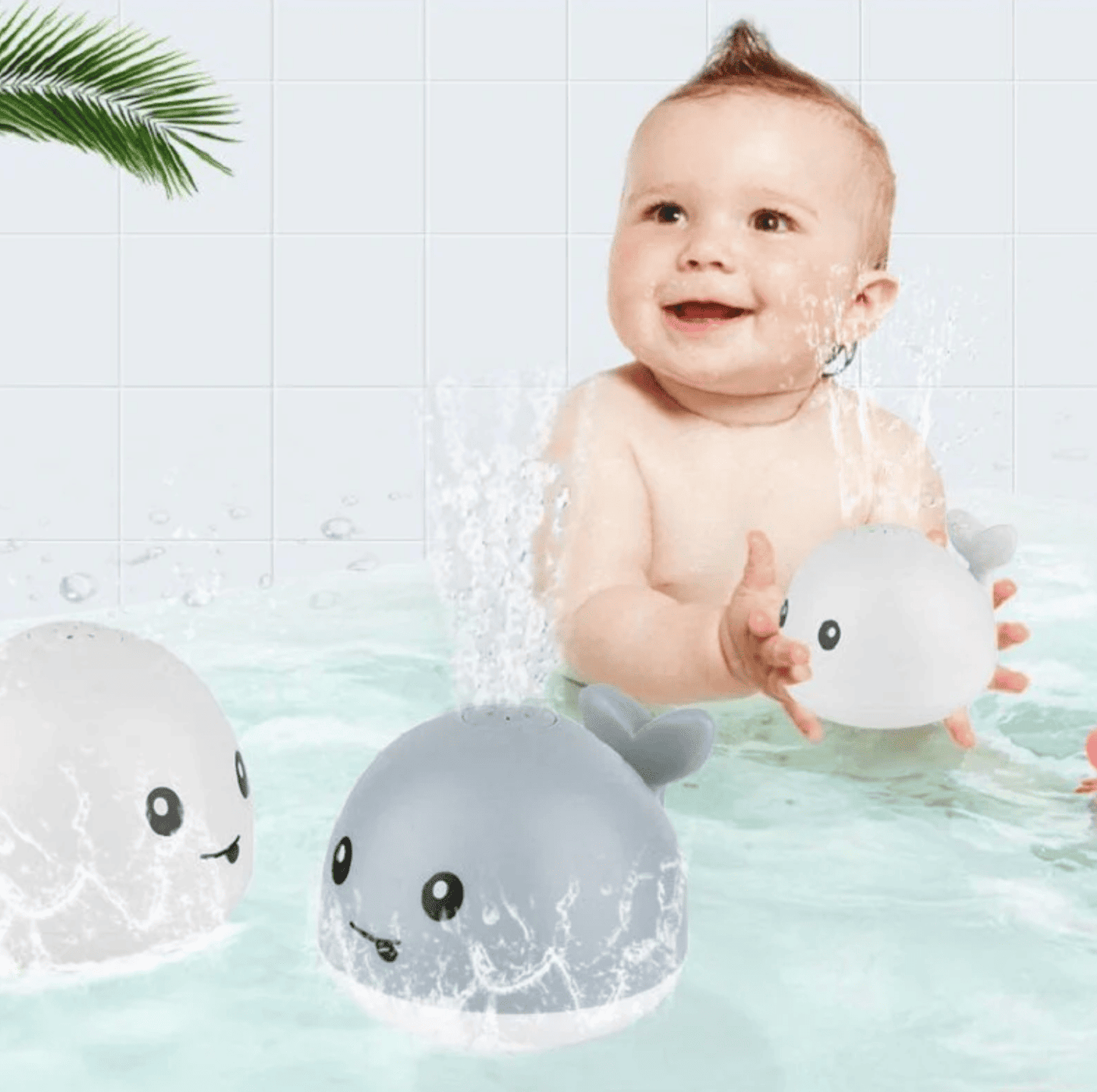 GlowWhale™ - Light-Up Bath Toy - Bop Buzz GlowWhale™ - Light-Up Bath Toy Gray Whale Bop Buzz