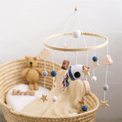 Unisex handmade baby mobile for newborn nursery decor.