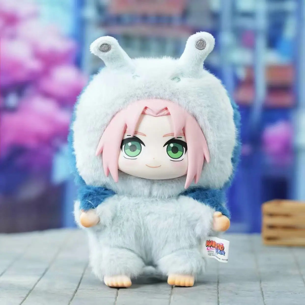 High-quality Naruto Labubu keychain close-up